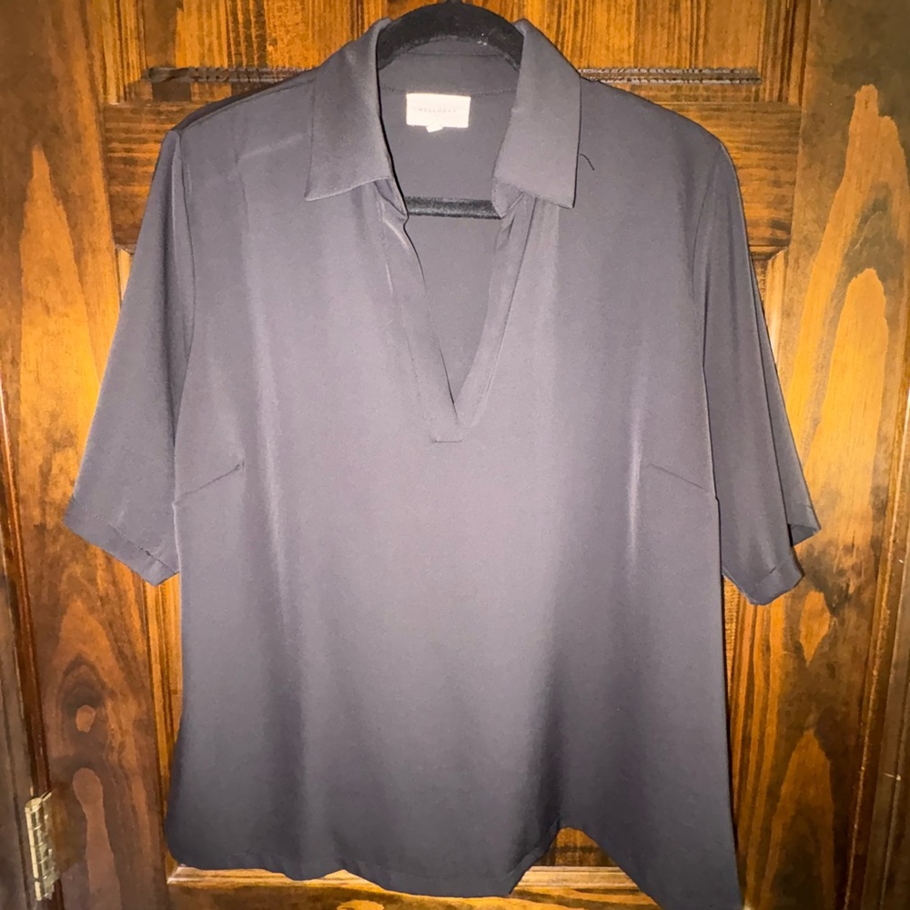 MELLODAY Black Casual V-Neck Blouse